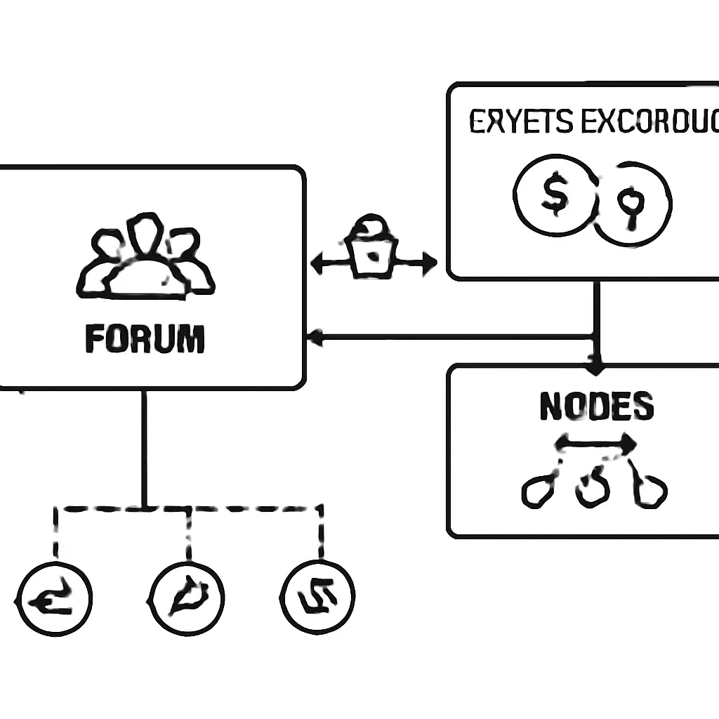 Схема интеграции форума с криптообменником и системой безопасности