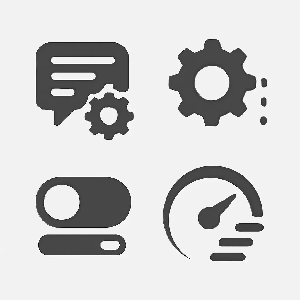 Иконки настроек и ускорения для технического форума