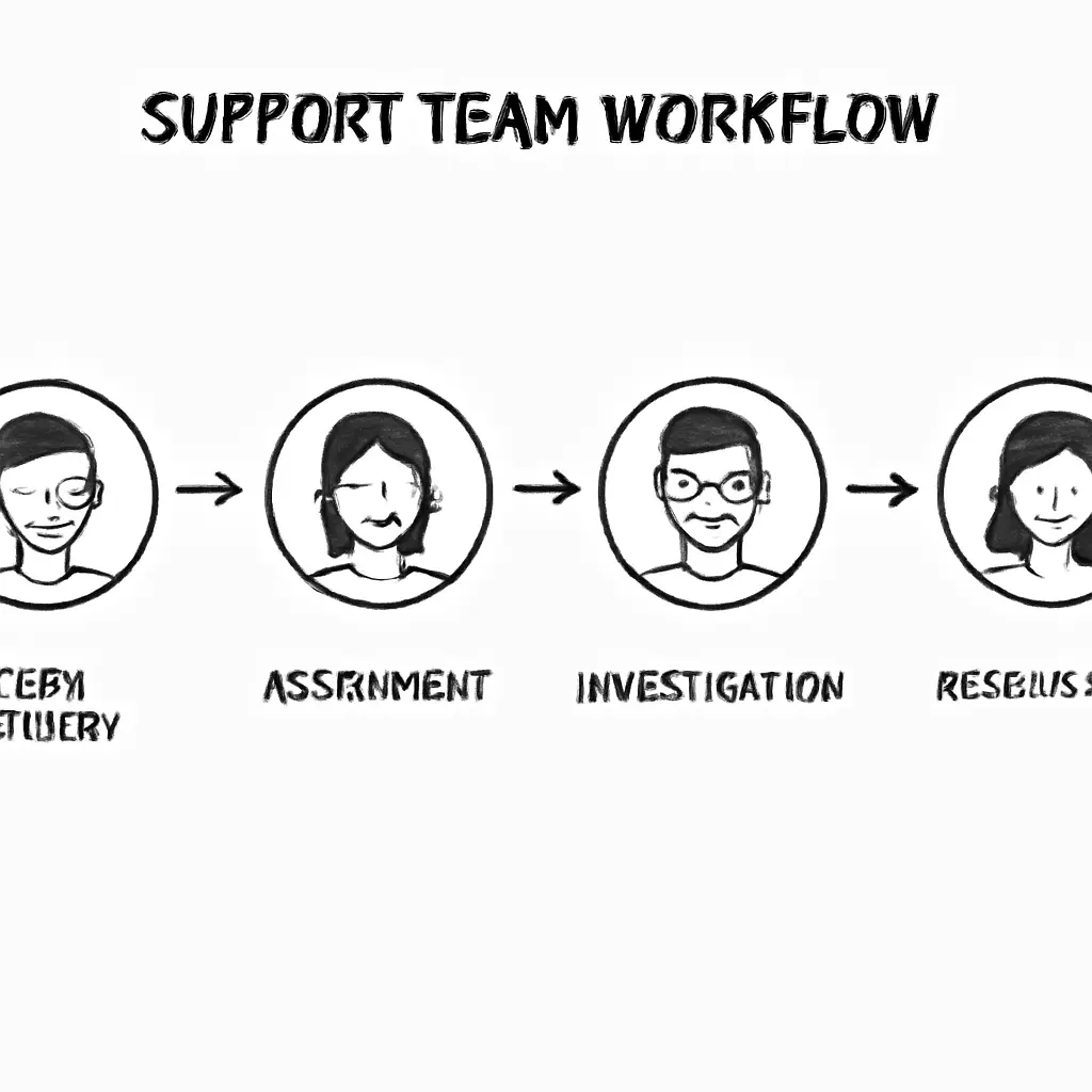 Support workflow Иллюстрация рабочего процесса поддержки пользователей и модерации форума